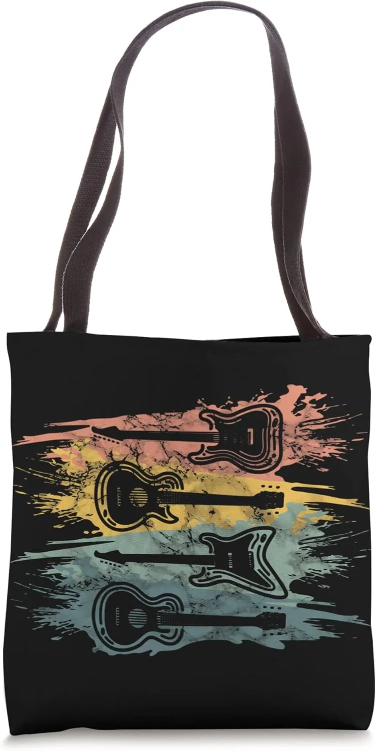 Vintage Guitar Musician Musical Instrument Guitarist Tote Bag