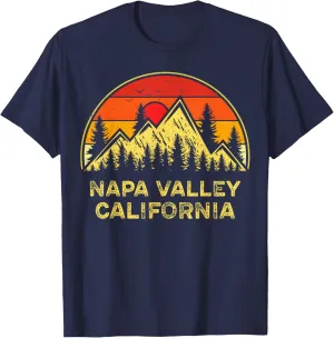 Vintage Napa Valley California CA Mountains Hiking Souvenir T-Shirt