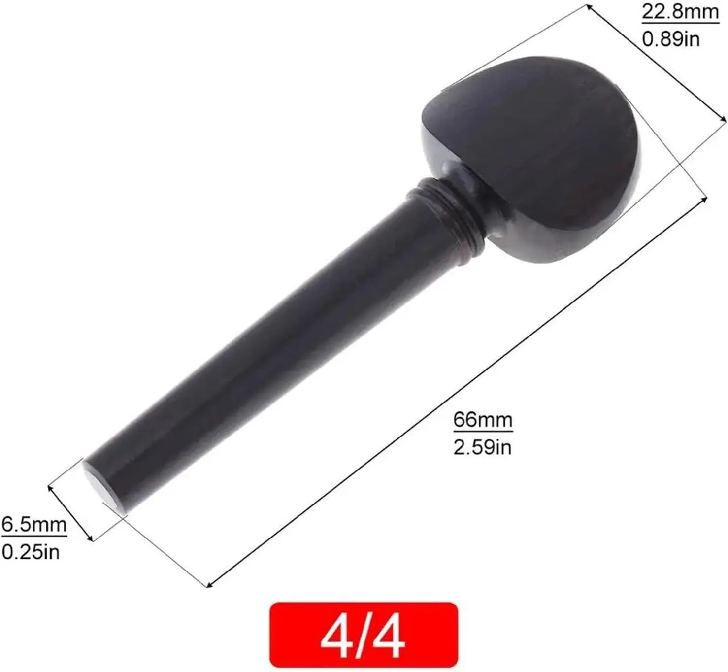 Violin Accessories Ebony Violin Tuning Pegs 5 Different Sizes For 1/8 50 To 65 Mm Accessories(4/4)