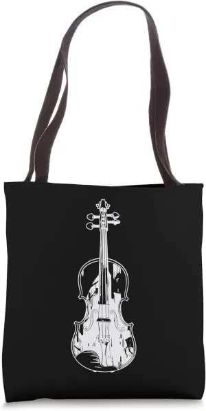 Violin Drawing Fiddler Baroque Music Tote Bag