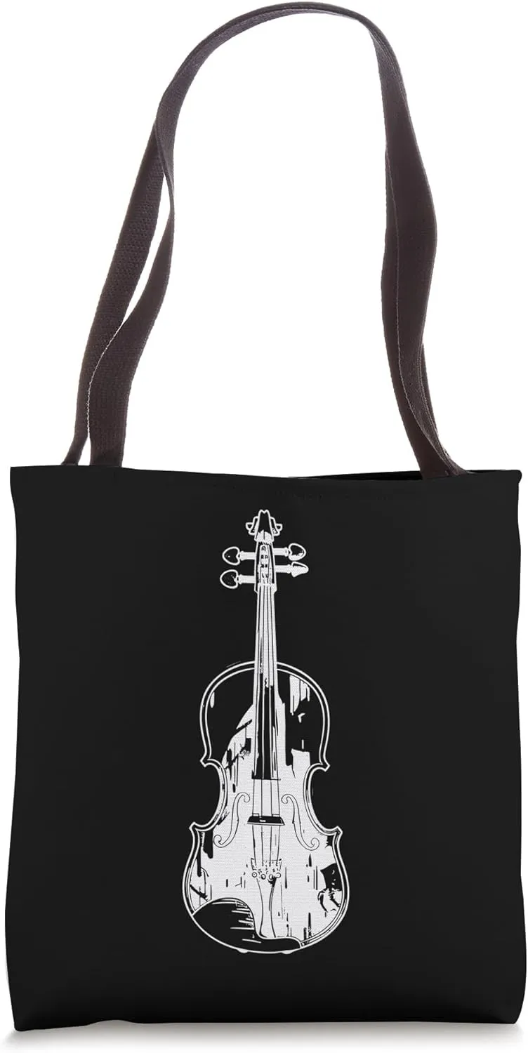 Violin Drawing Fiddler Baroque Music Tote Bag