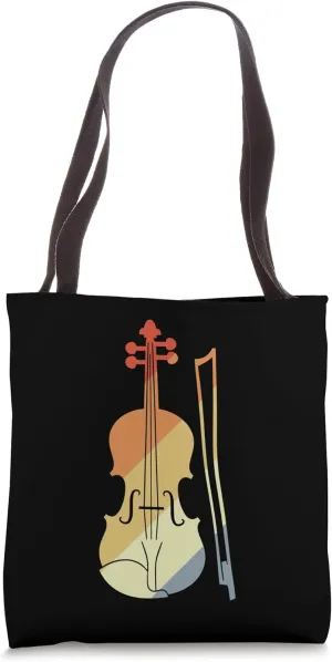 Violin Drawing Retro Style Fiddler Tote Bag