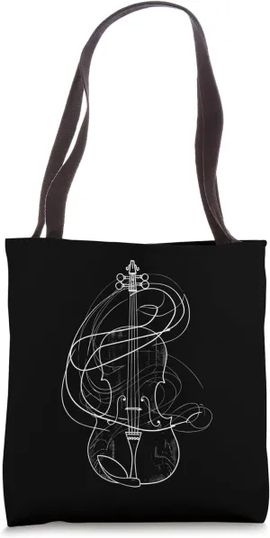 Violin Line Art Fiddler Music School Tote Bag