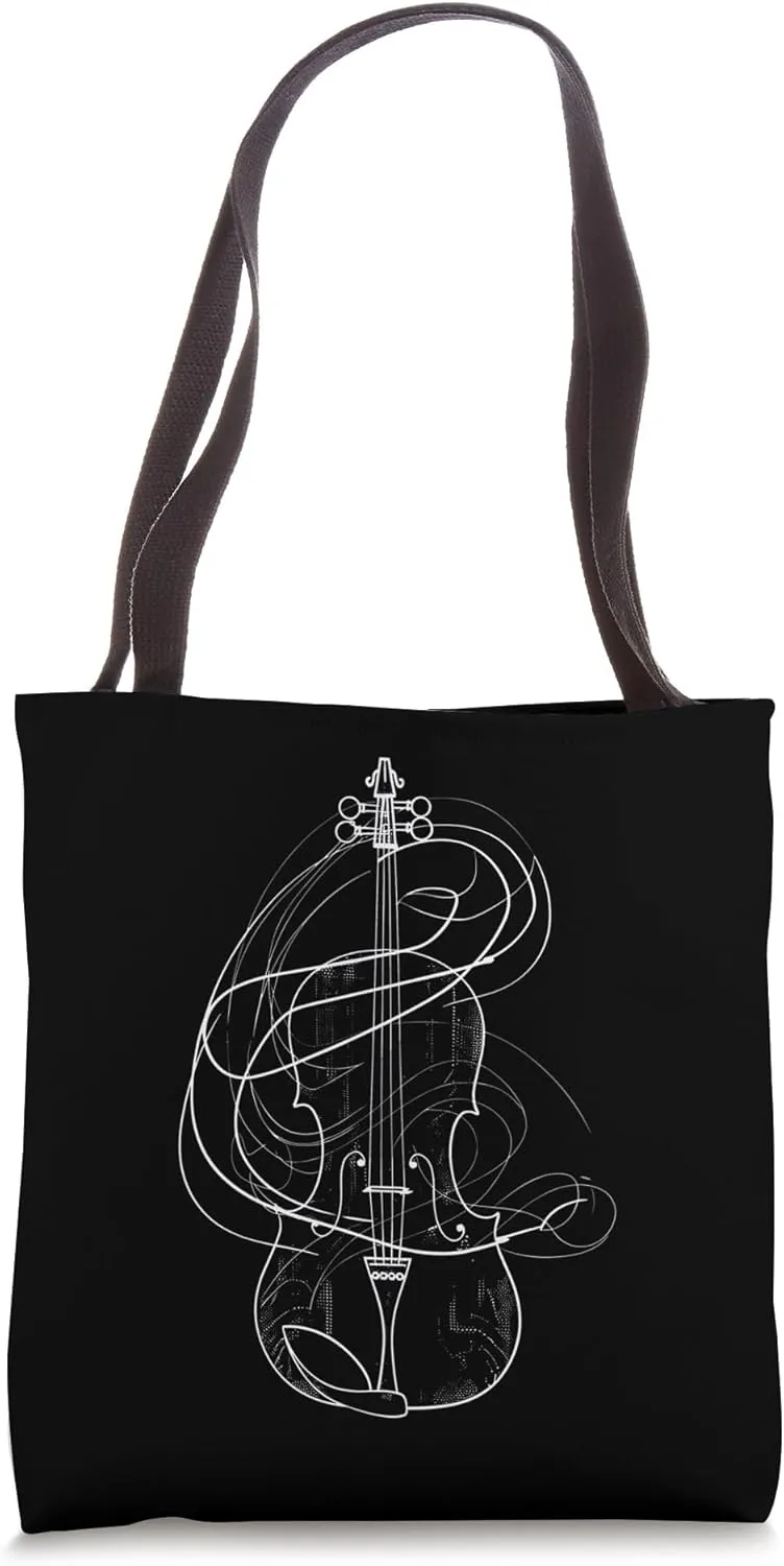 Violin Line Art Fiddler Music School Tote Bag