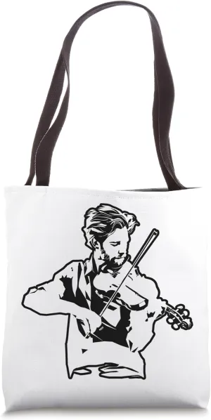 Violinist Sketch Fiddler Bluegrass Music Tote Bag