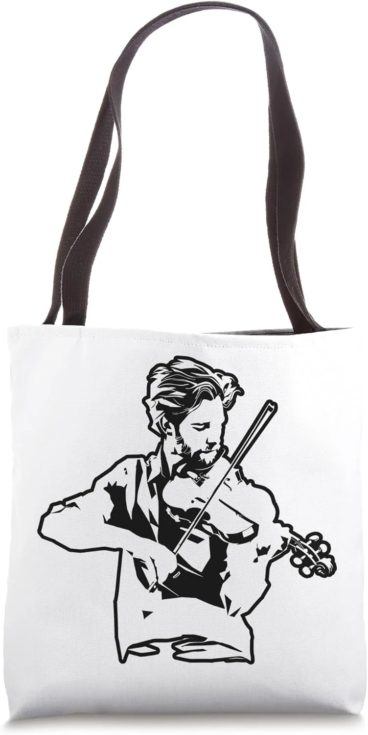 Violinist Sketch Fiddler Bluegrass Music Tote Bag