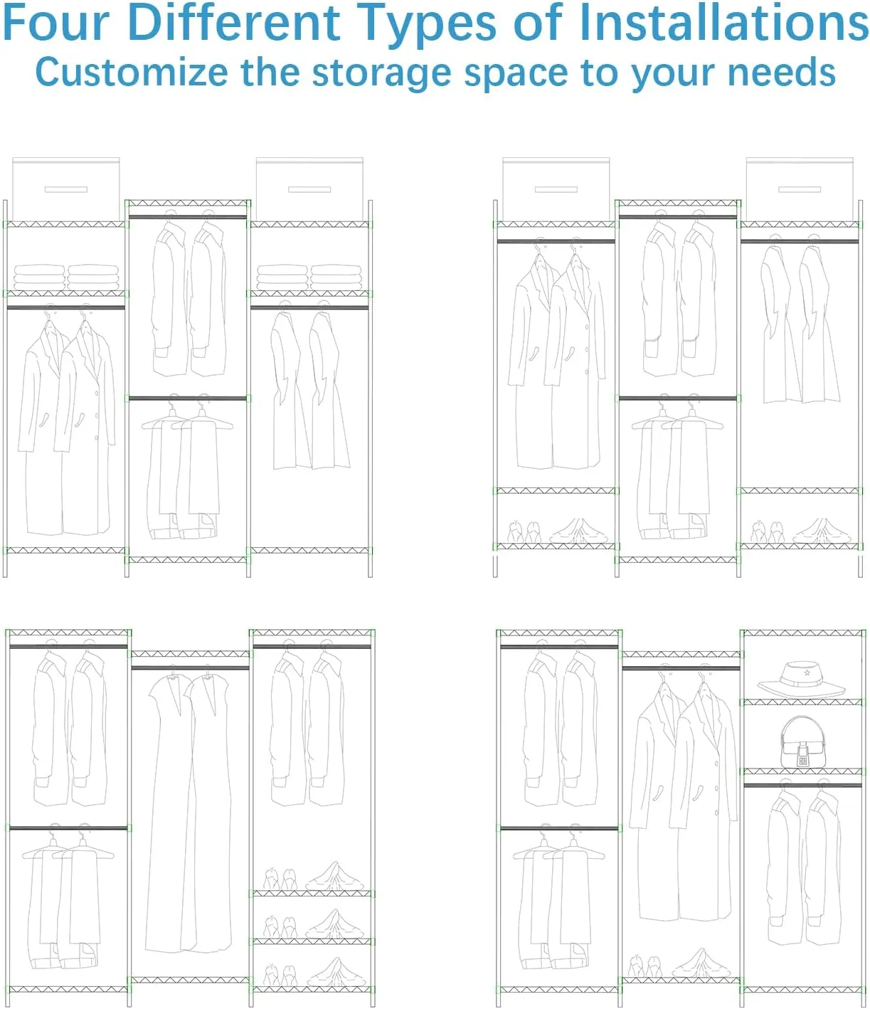 VIPEK V5L Garment Rack Heavy Duty Clothes Racks with Dimmable LED Light, 3000K Warm White, Portable Closet Wardrobe Freestanding Metal Clothing Racks for Hanging Clothes, Max Load 890lbs, Black