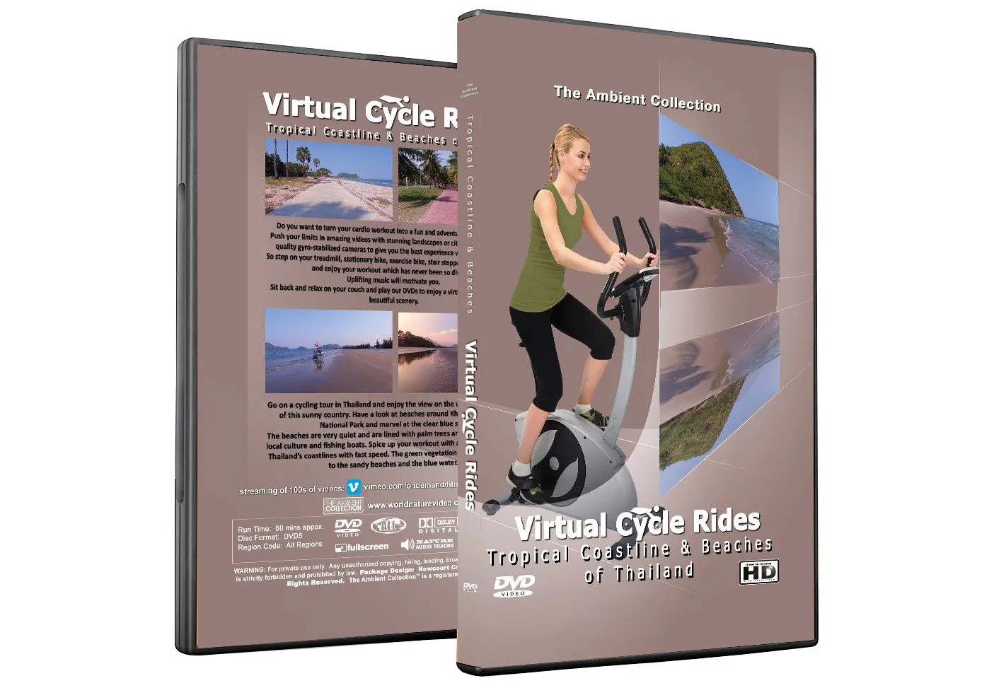 Virtual Cycle Rides DVD - Tropical Coastline and Beaches of Thailand - for Indoor Cycling, Treadmill and Running Workouts