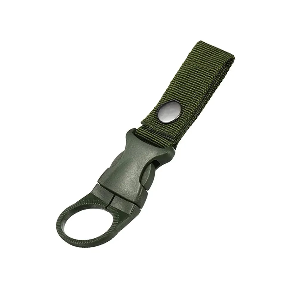 Water Bottle Holder for Carabiner or Molle Webbing with Quick-Release Clip for Camping, Hiking, and Outdoor Gear