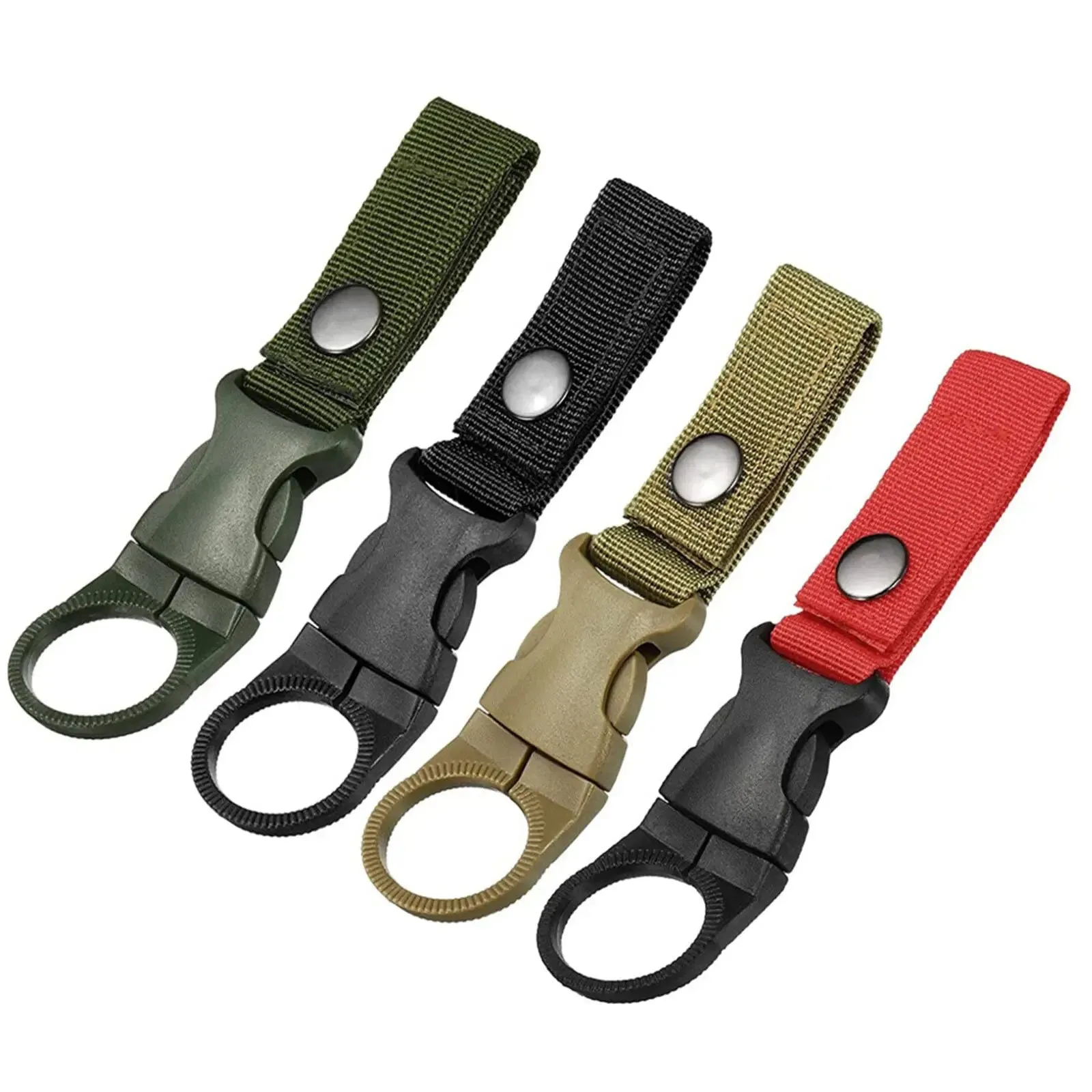 Water Bottle Holder for Carabiner or Molle Webbing with Quick-Release Clip for Camping, Hiking, and Outdoor Gear