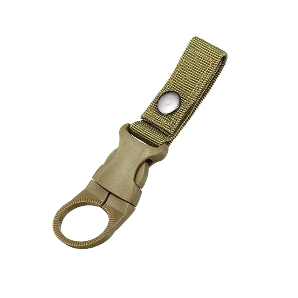 Water Bottle Holder for Carabiner or Molle Webbing with Quick-Release Clip for Camping, Hiking, and Outdoor Gear