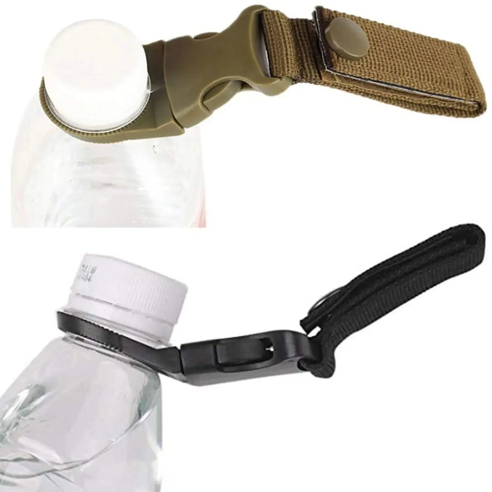 Water Bottle Holder for Carabiner or Molle Webbing with Quick-Release Clip for Camping, Hiking, and Outdoor Gear