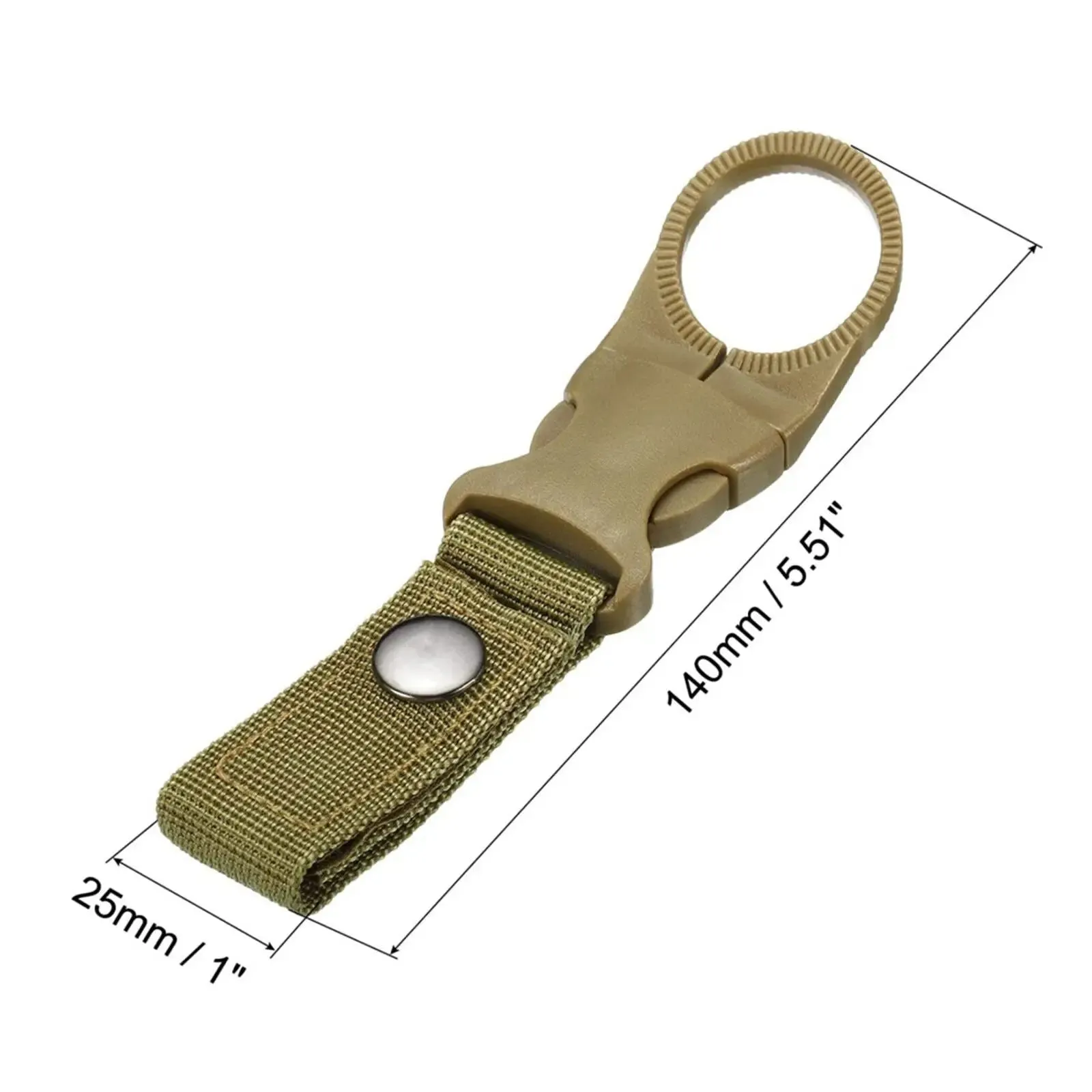 Water Bottle Holder for Carabiner or Molle Webbing with Quick-Release Clip for Camping, Hiking, and Outdoor Gear