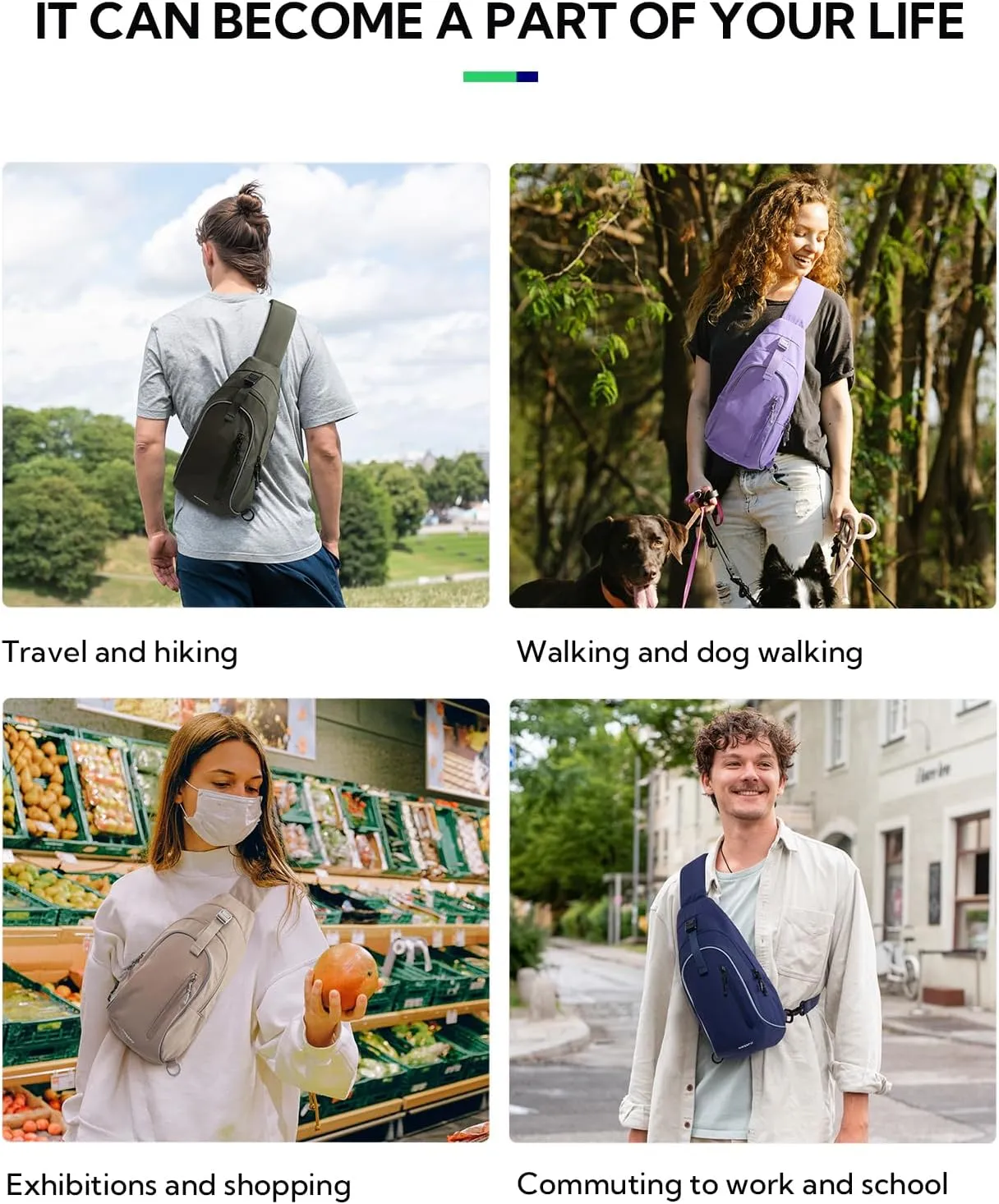 WATERFLY Crossbody Sling Backpack Sling Bag: Small and Stylish Design for Hiking Travel and Everyday Use
