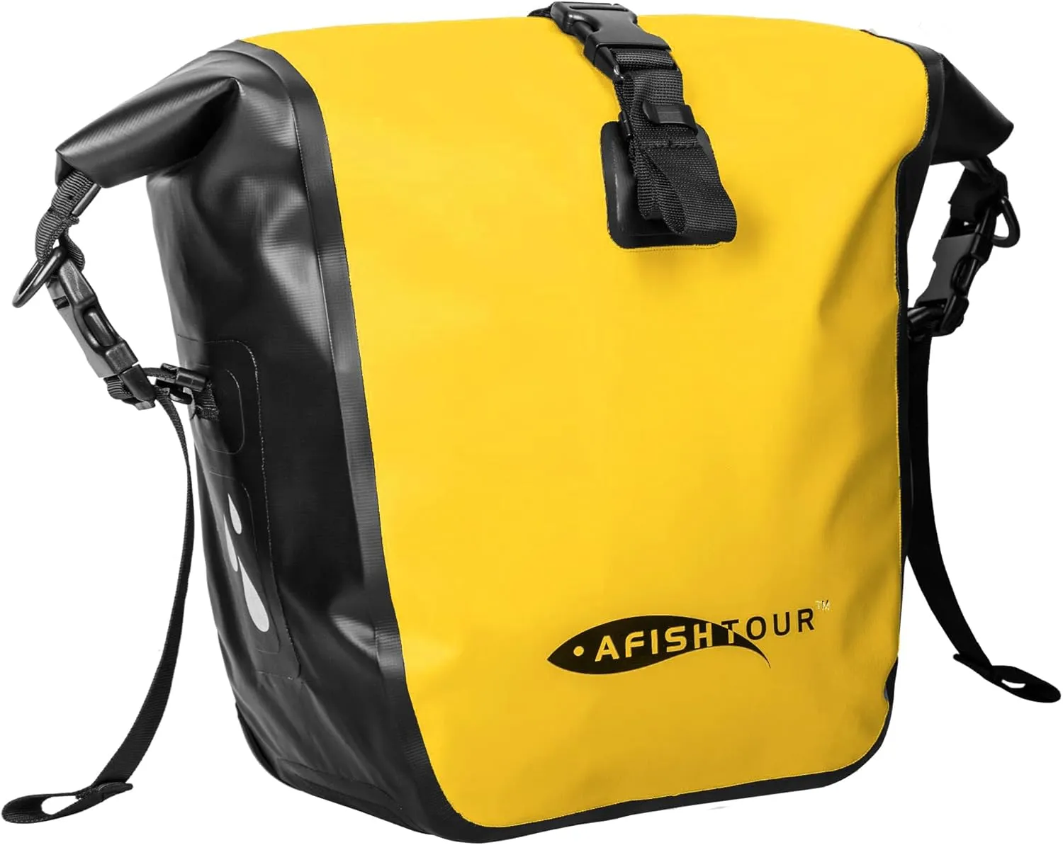 Waterproof Bike Pannier - 15L Saddle Bag for Bicycle Rear Rack - Bike Bag for Grocery, Laptop (Yellow,1 PCS)