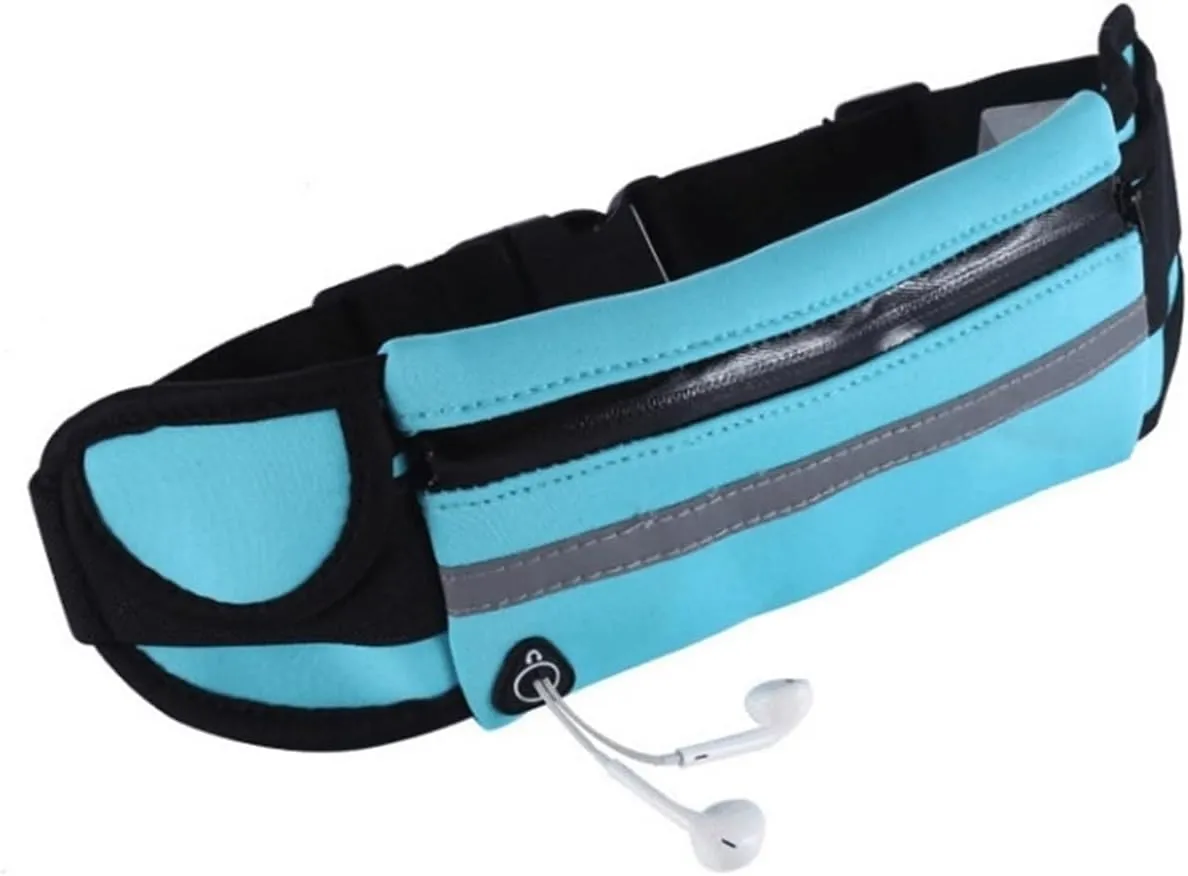 Waterproof running waist bag sports jogging outdoor mobile phone holder belt bag female male fitness cycling sports accessories(Red)