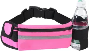 Waterproof running waist bag sports jogging outdoor mobile phone holder belt bag female male fitness cycling sports accessories(Red)