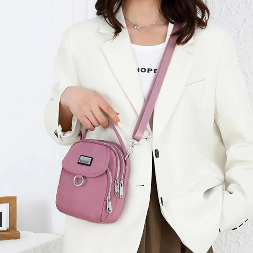 Waterproof Women Crossbody Bag Elegant Oxford Messenger Bags Simple for Work, Multi-pocket Storage Shoulder Handbag