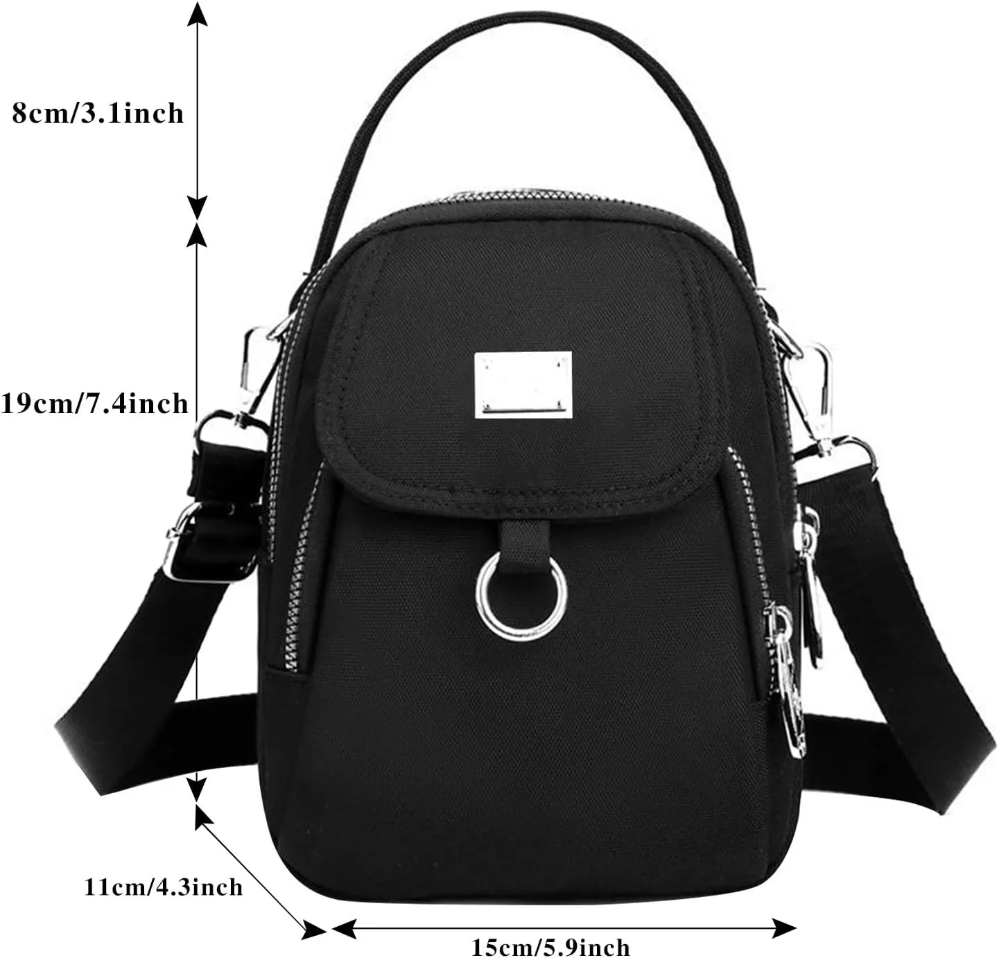 Waterproof Women Crossbody Bag Nylon Messenger Bags Simple Purse for Work, Multi-pocket Storage Shoulder Handbag