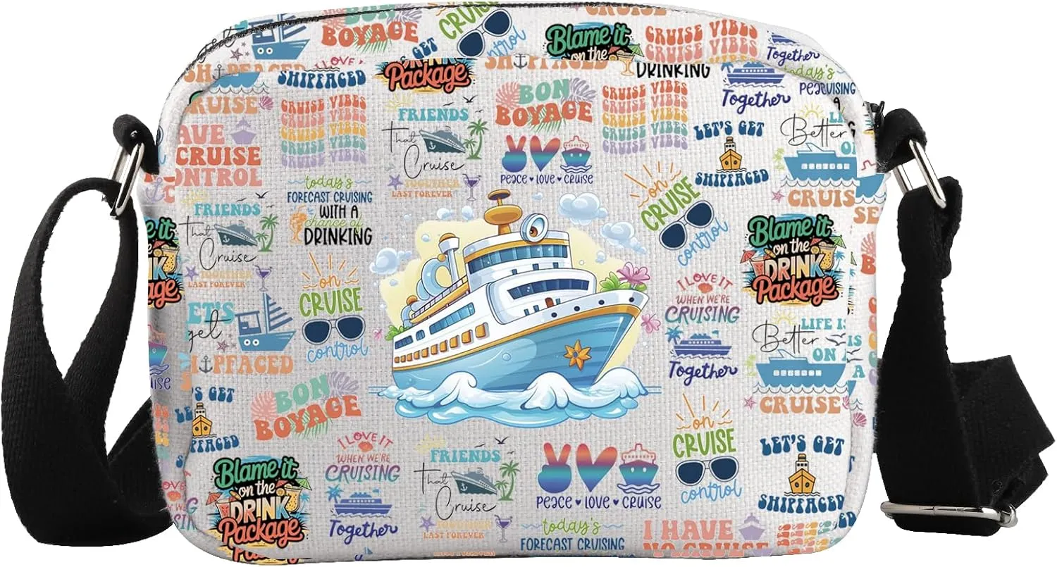 WCGXKO Cruise Survival Kit Crossbody Bag Cruise Travel Gift Cruise Trip Gift Travel Vacation Gift