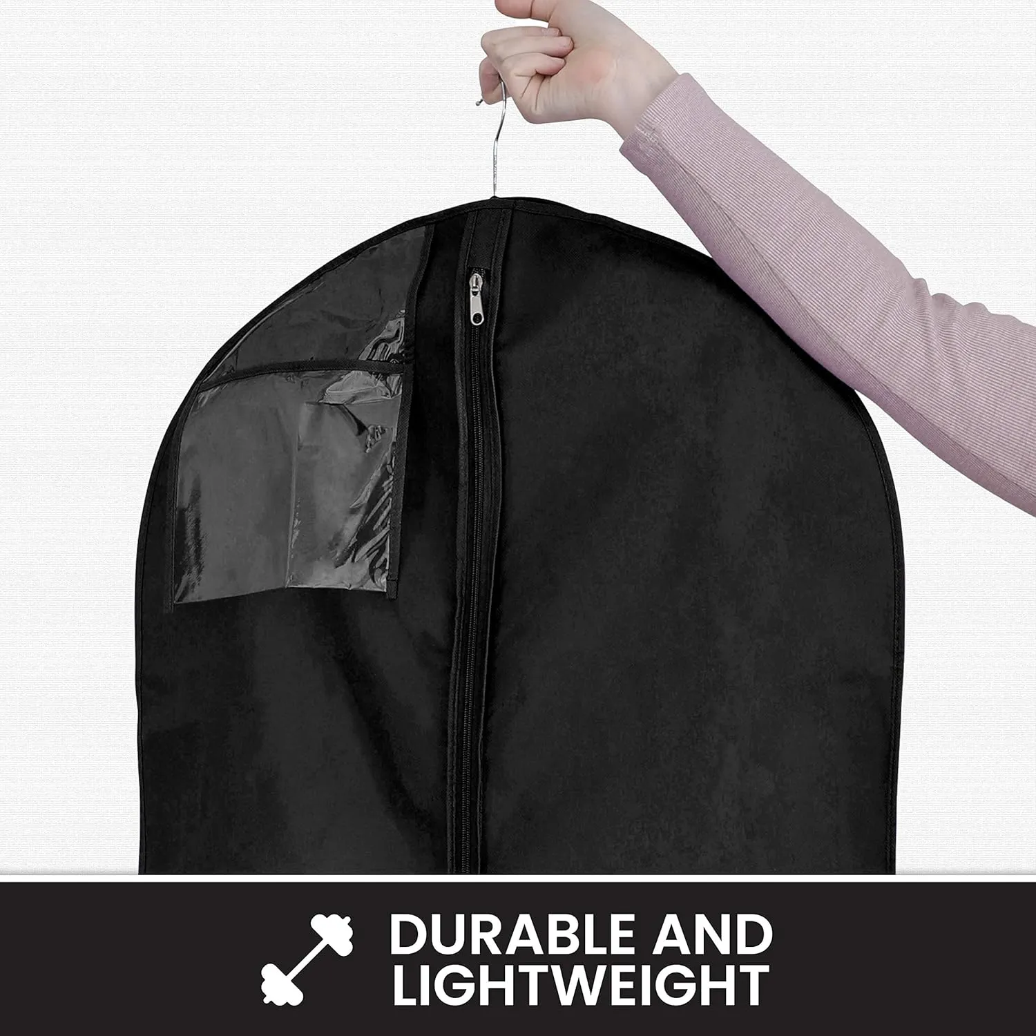 Wedding Dress Garment Bag 16 inch Gusseted, Durable, For Long Puffy Gowns, Clear Vinyl Pouch for Labeling