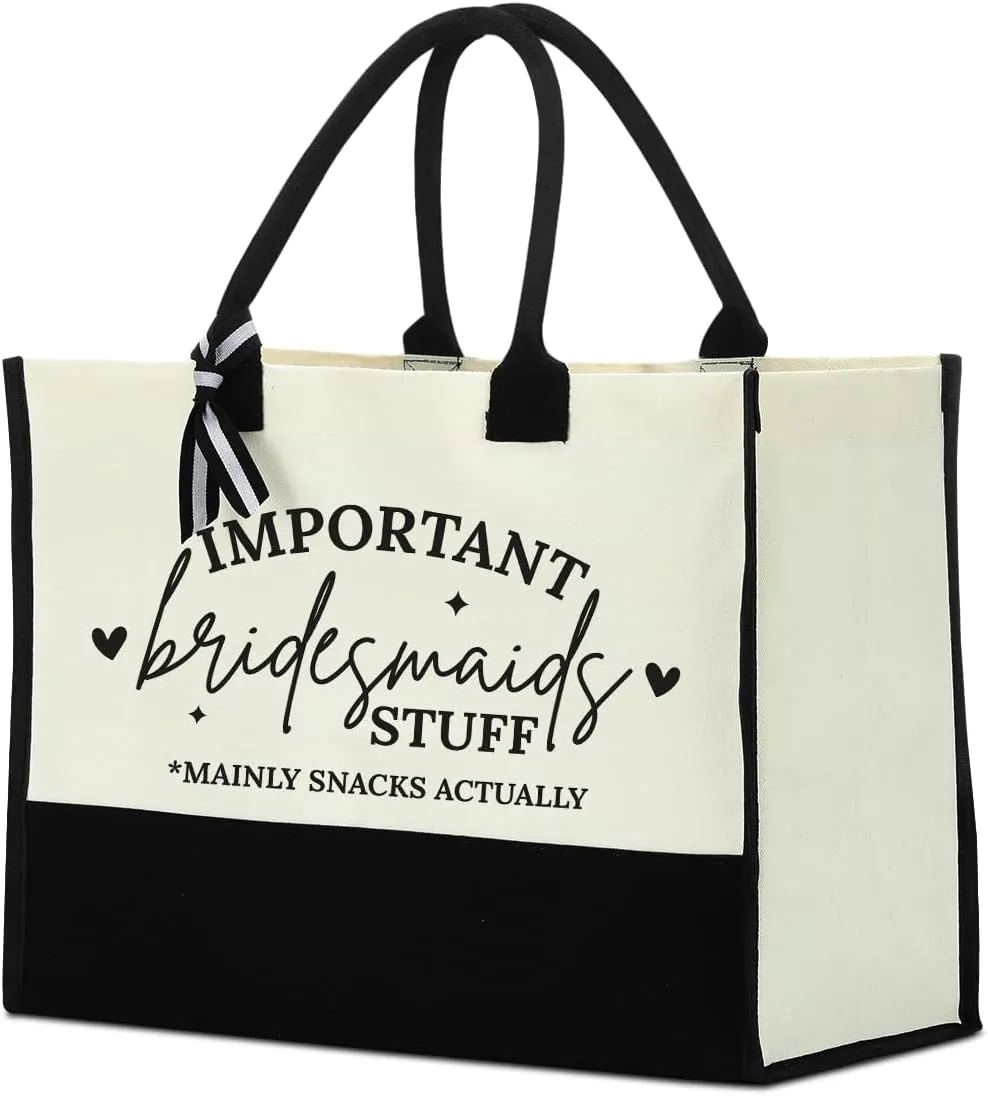 Wedding gift bag for women, Canvas Tote Bag Gifts for Officiant Mother Bride Bridesmaid