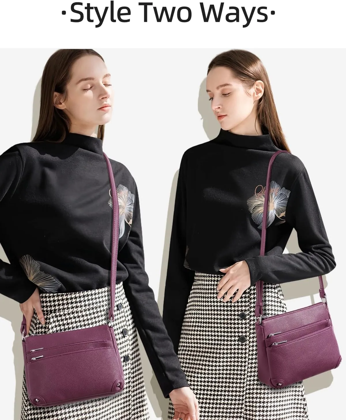 WESTBRONCO Crossbody Bags for Women, Medium Size Shoulder Handbags, Satchel Purse with Multi Zipper Pocket