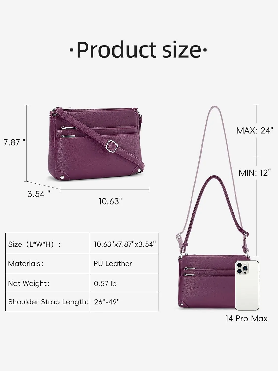 WESTBRONCO Crossbody Bags for Women, Medium Size Shoulder Handbags, Satchel Purse with Multi Zipper Pocket