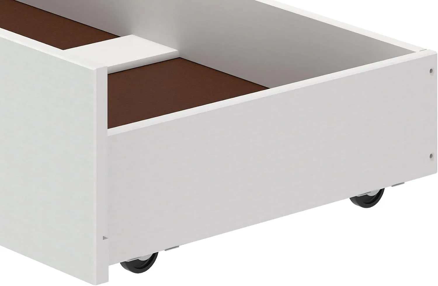White Wood Underbed Storage Drawers on Wheels - Bedroom Dresser Organizer Shelf - Set of 2 - Perfect for Small Spaces and Storing Clothes - 9 3/8 in. H - Works with Any 9.75 in. and Bed Frame