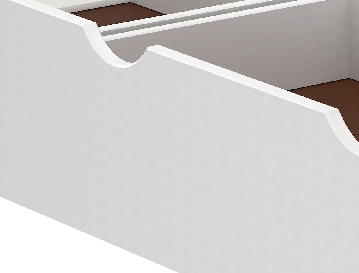 White Wood Underbed Storage Drawers on Wheels - Bedroom Dresser Organizer Shelf - Set of 2 - Perfect for Small Spaces and Storing Clothes - 9 3/8 in. H - Works with Any 9.75 in. and Bed Frame
