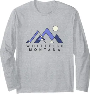 Whitefish Montana | Whitefish MT Abstract | Whitefish Lake Long Sleeve T-Shirt