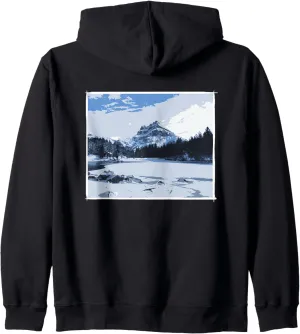 Winter outdoor alpine hiking snow shoes mountain winter sports Zip Hoodie