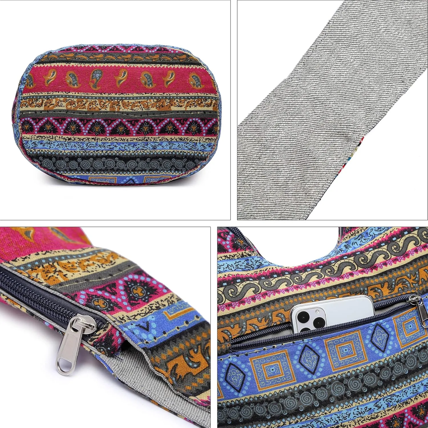 Women Shoulder Handbags Fashion canvas Hippie Crossbody Bags Bohemian Animal Prints Hobo Bags