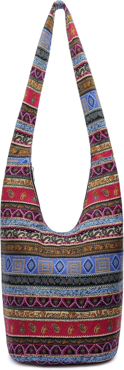 Women Shoulder Handbags Fashion canvas Hippie Crossbody Bags Bohemian Animal Prints Hobo Bags