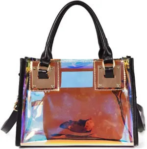 Women Transparent Shoulder Crossbody Bag, 2 in 1 Designer Fashion Handbag Purse