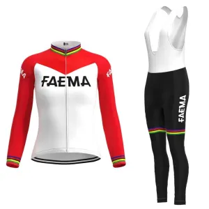 Women's 1969 Faema Retro Cycling Jersey Long Set (with Winter Fleece)