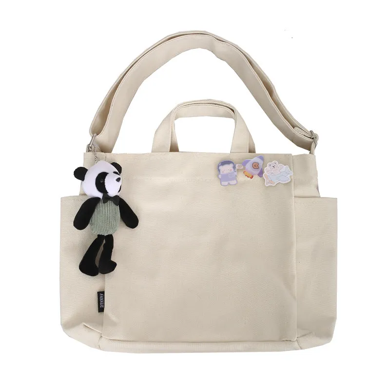Women's Canvas Korean Style Large Capacity Thick Crossbody Bags