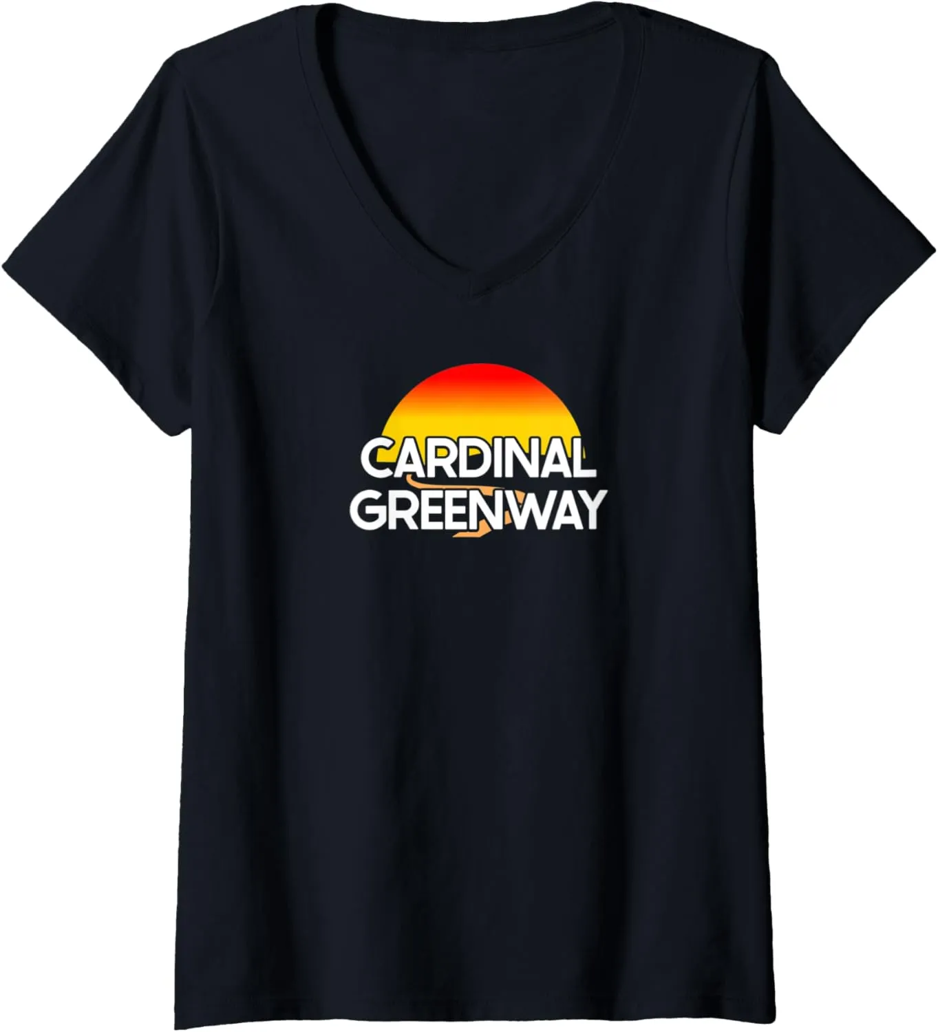 Womens Cardinal Greenway USA Rail Trail Biking V-Neck T-Shirt