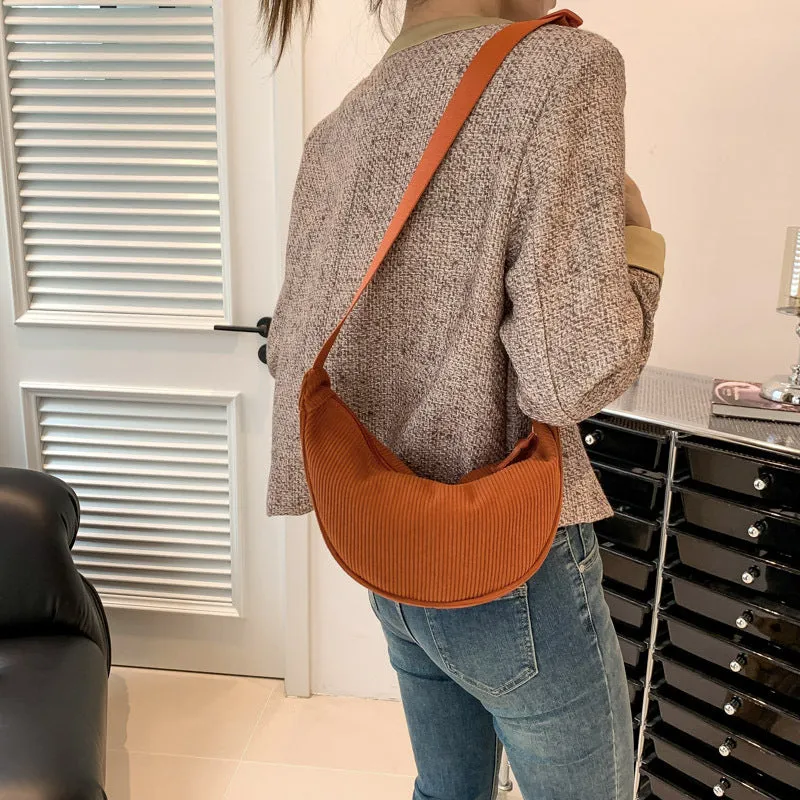 Women's Corduroy Dumpling Lightweight Underarm Simple Crossbody Bags