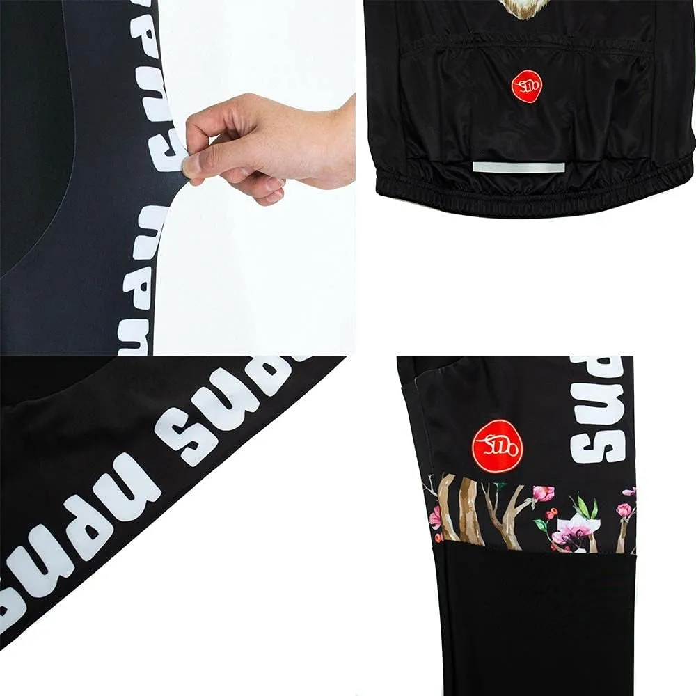 Women's Cycling Jersey Set Bike Shirt Long Sleeve Cycling Clothing Bicycle Bib Pants with Gel Padded