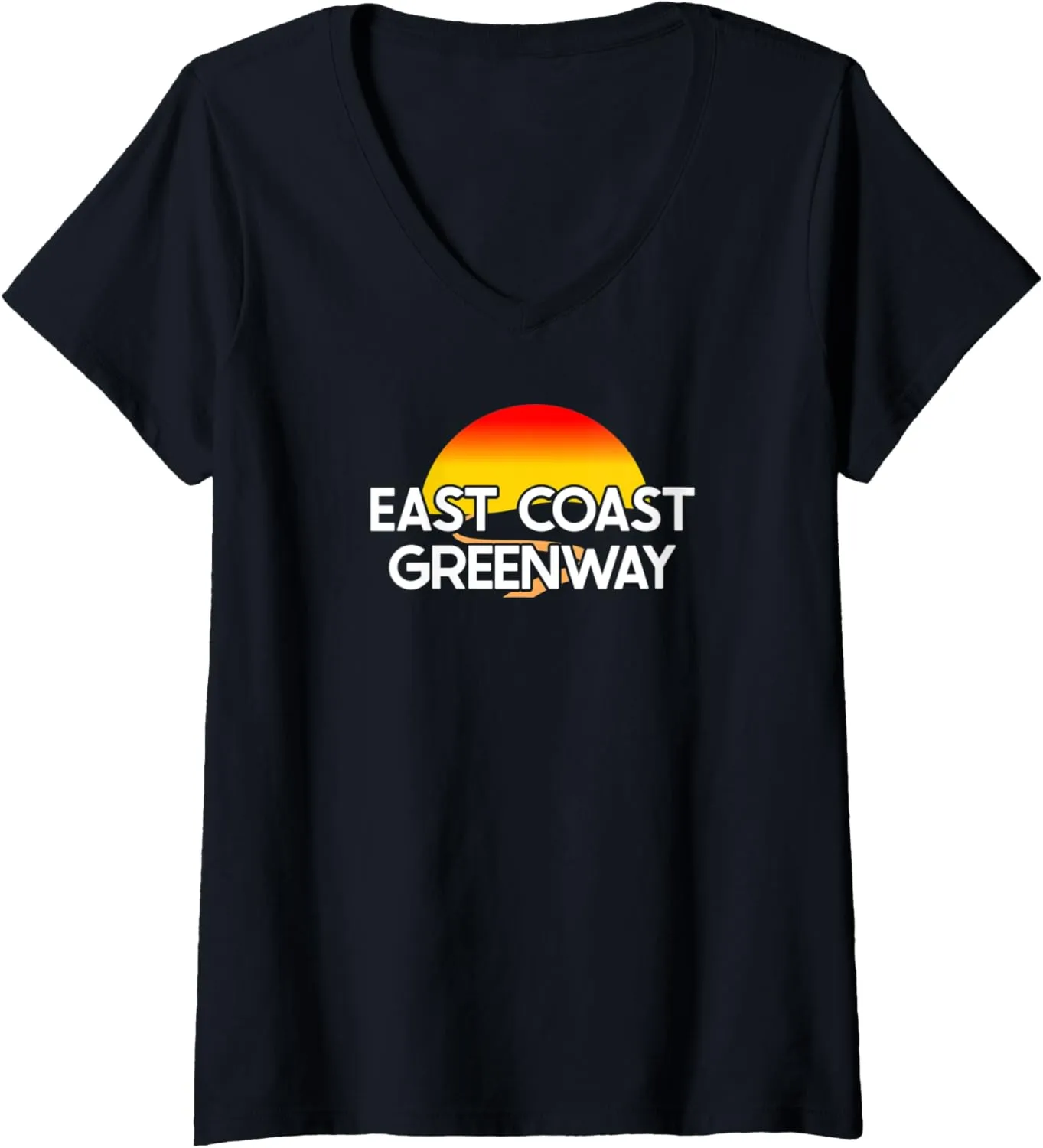 Womens East Coast Greenway USA Rail Trail Biking V-Neck T-Shirt