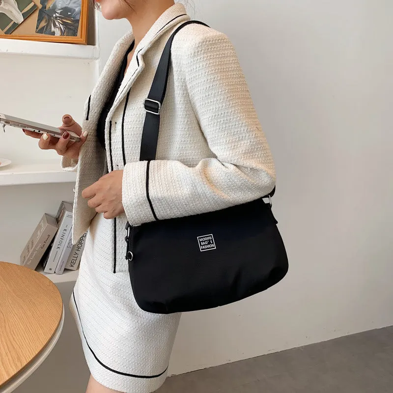 Women's Fashionable Nylon Cloth Simple Trendy Large Crossbody Bags