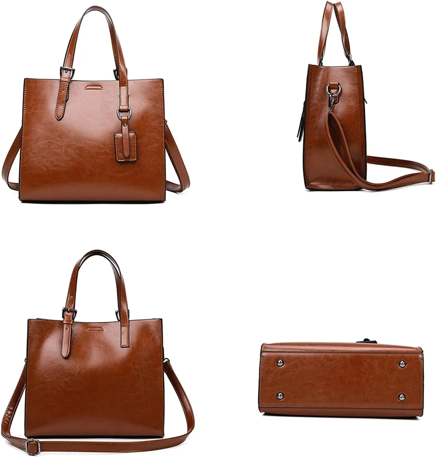 Women's Handbags Soft Leather Women Handbag Large Capacity Women Crossbody Bags Vintage Shoulder Bag Designer Tote Bags for Women(Brown)