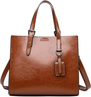 Women's Handbags Soft Leather Women Handbag Large Capacity Women Crossbody Bags Vintage Shoulder Bag Designer Tote Bags for Women(Brown)