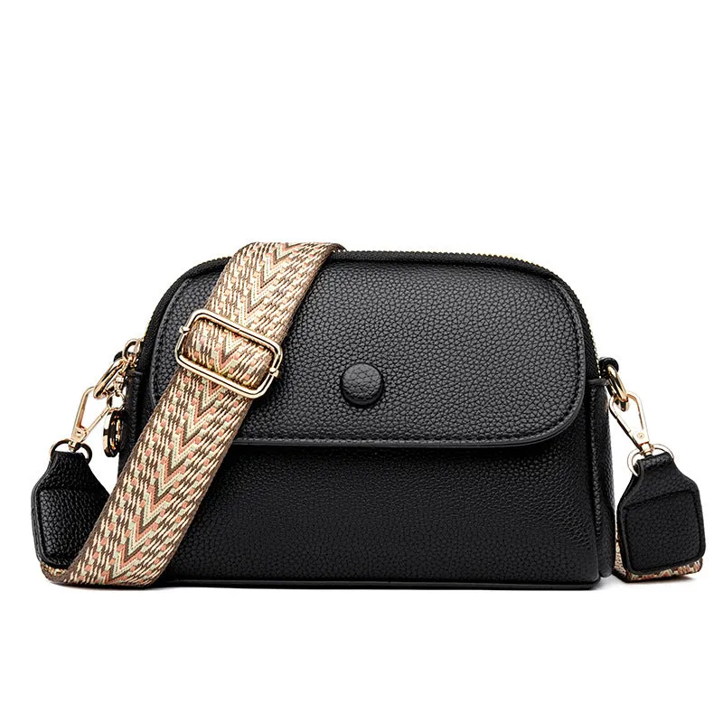 Women's High-grade Niche Flap Textured Ethnic Style Shoulder Bags