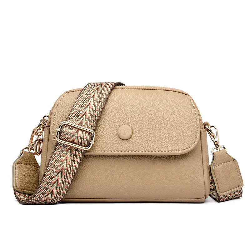 Women's High-grade Niche Flap Textured Ethnic Style Shoulder Bags