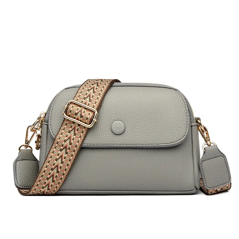 Women's High-grade Niche Flap Textured Ethnic Style Shoulder Bags