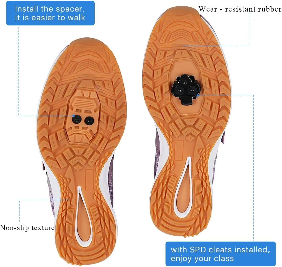 Women's Indoor Cycling Shoes Breathable High Performance Indoor Outdoor Bike Shoes - SPD Compatible Cycle Shoes
