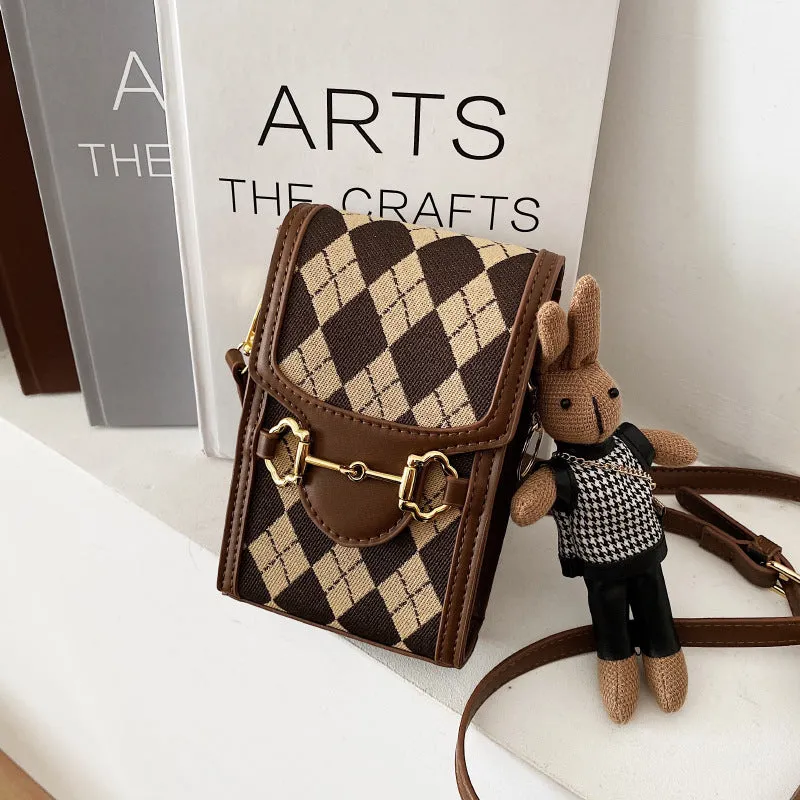 Women's Korean Fashionable Simple Mobile Texture Crossbody Bags