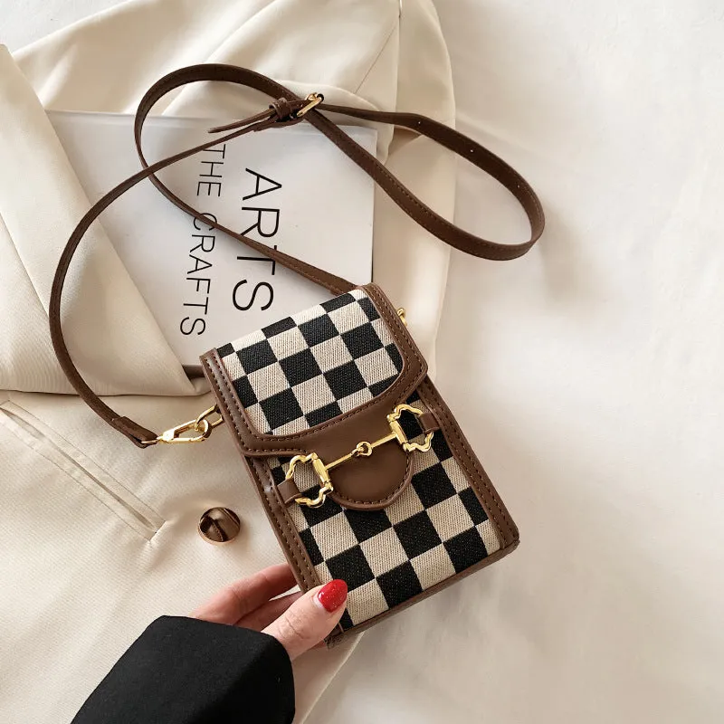 Women's Korean Fashionable Simple Mobile Texture Crossbody Bags